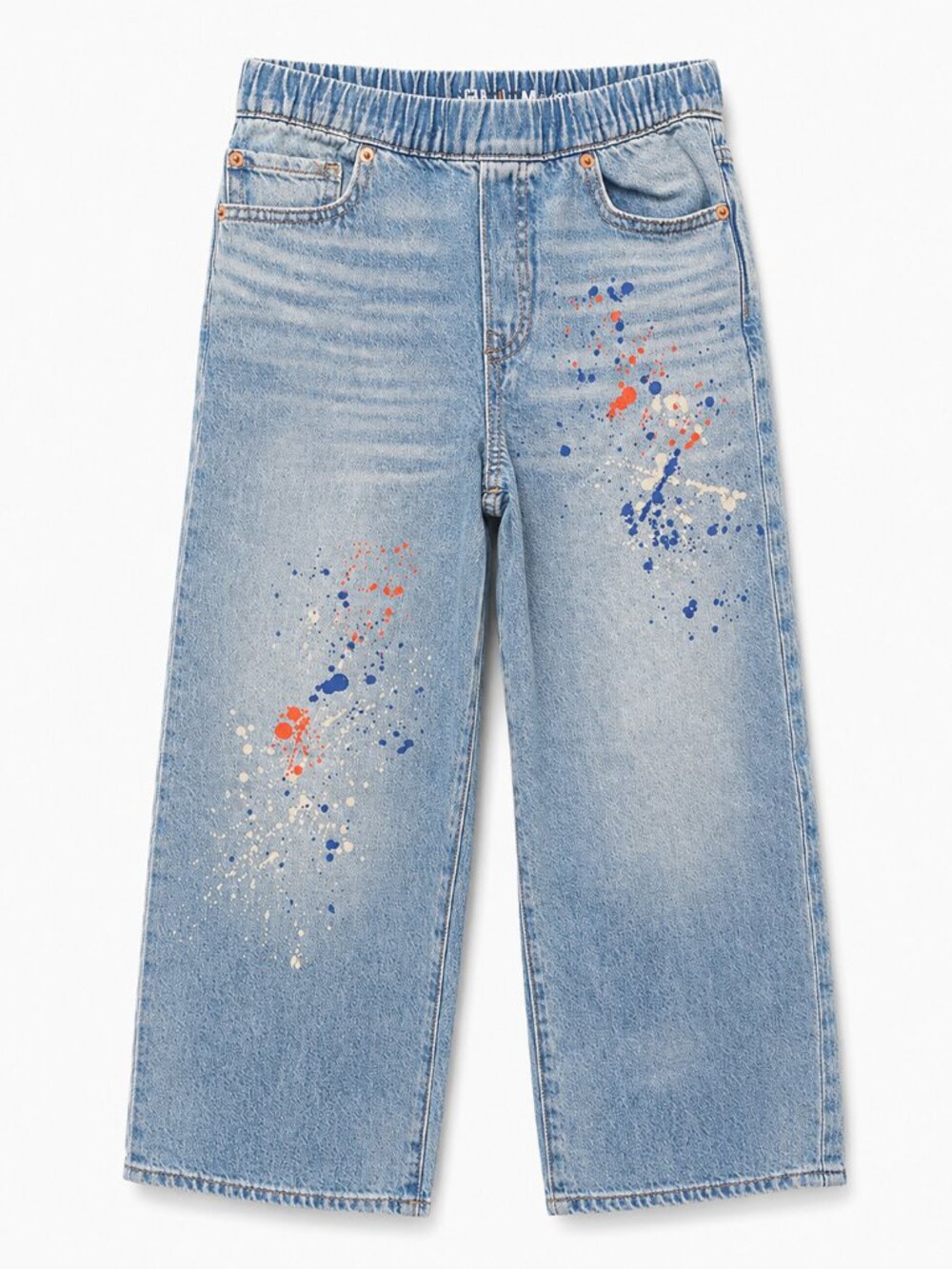 Gap Kids Easy Baggy Paint Splatter Jeans Size M 8